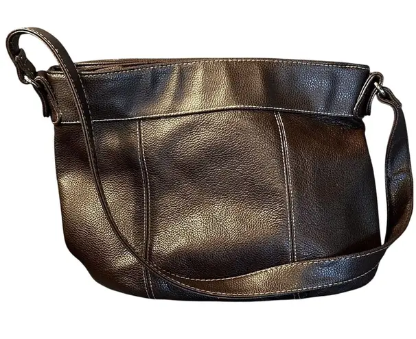 Patchwork Purse Brown Genuine Leather Shoulder Bag Hippie Western Boho Vintage