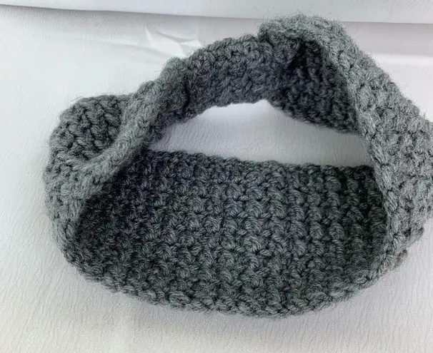 HEADBAND w/ bow HANDMADE Gray