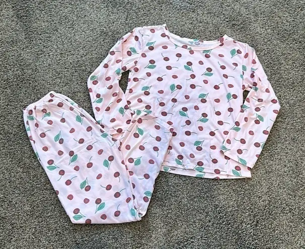 None Womens/juniors pajama set long sleeve pants cherries XS