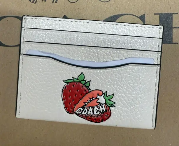 Coach  Slim Id Card Case With Strawberry Graphic car33 - Image 1