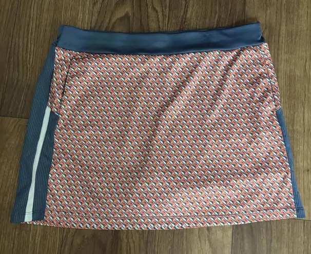 PGA Tour Fish Print Side Block Athletic Golf Skort Skirt Short
