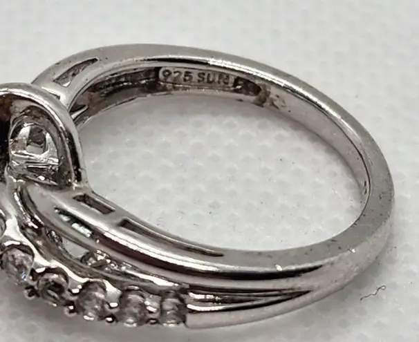 Sun Sterling Silver & White Sapphire Ring (6.5)