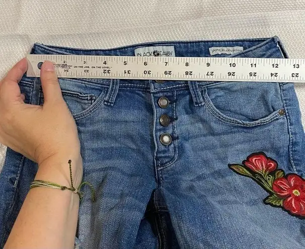 Black Daisy Jamie Butterfly Flower Patch Jeans