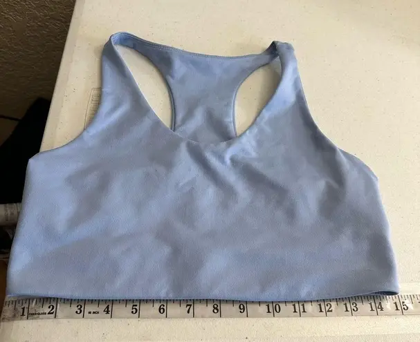 Zella Z By  Womens Re-Gen Long Line Sports Bra Blue Stretch Racerback LARGE