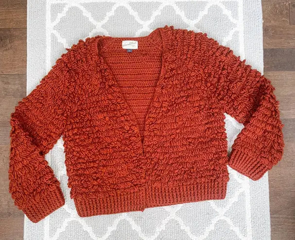 Universal Threads Universal Thread Pumkin burnt orange fluffy knit chunky cardigan sweater 