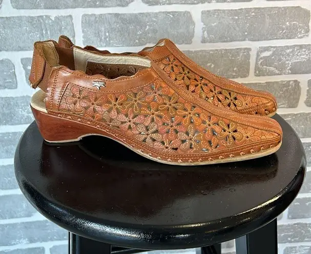 Pikolinos Romana Women's Romana Leather Floral Slingback Heels Clogs 41/10.5-11