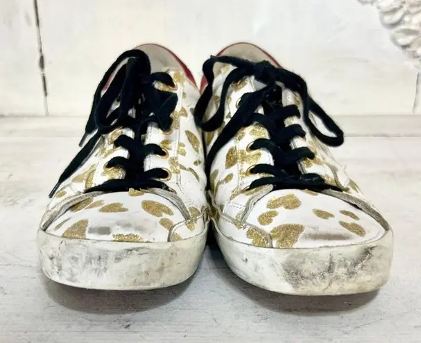 Golden Goose  Superstar Glitter Hearts Lace-Up Skateboard Sneaker White 39 / 8.5