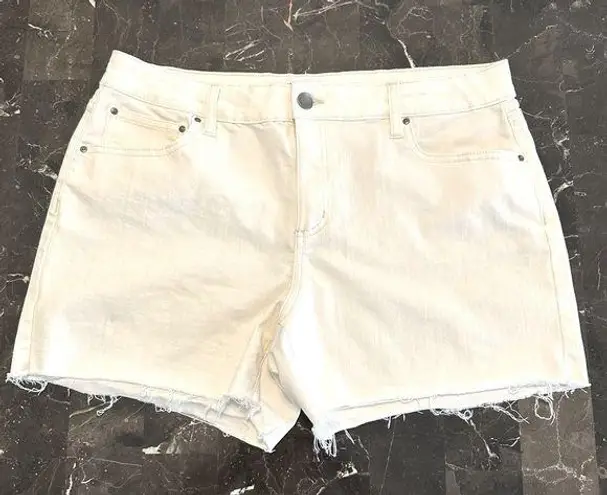 Daily Ritual High Rise Womens Raw Hem Jean Shorts 31/12 White Size undefined