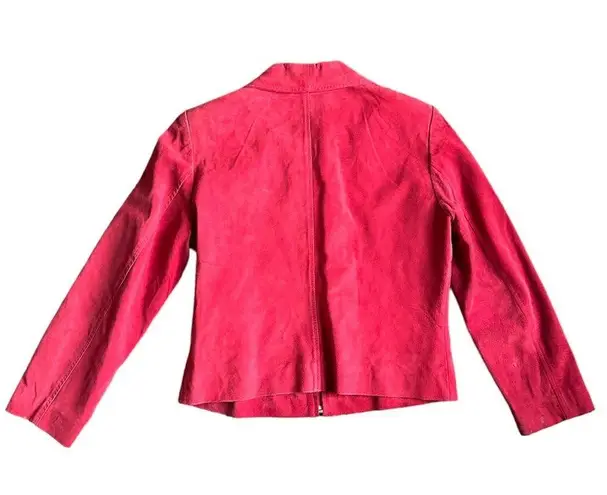 Vintage Andrea Viccaro Womens Small Red Genuine Suede Leather Jacket