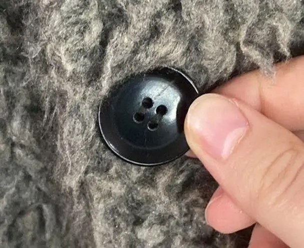 NSF Reese Faux shearling teddy plush utility jacket in grey size S