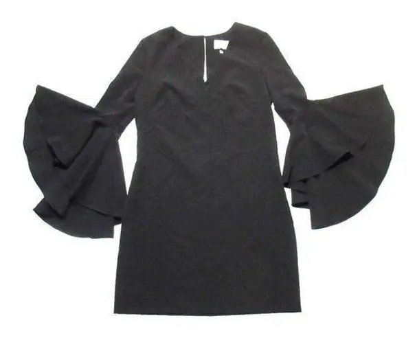 Milly NWT  Nicole in Black Italian Cady Bell Sleeve Short Sheath Dress 2 $380