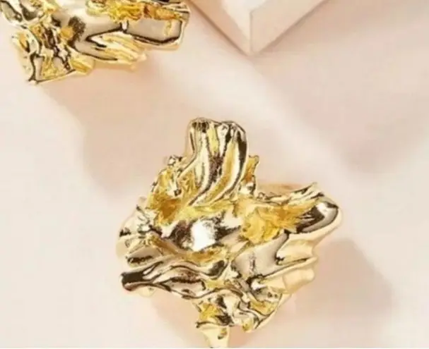 NWT Women's Amber Sceats Reese Sculptural 24K Gold Plated Earrings