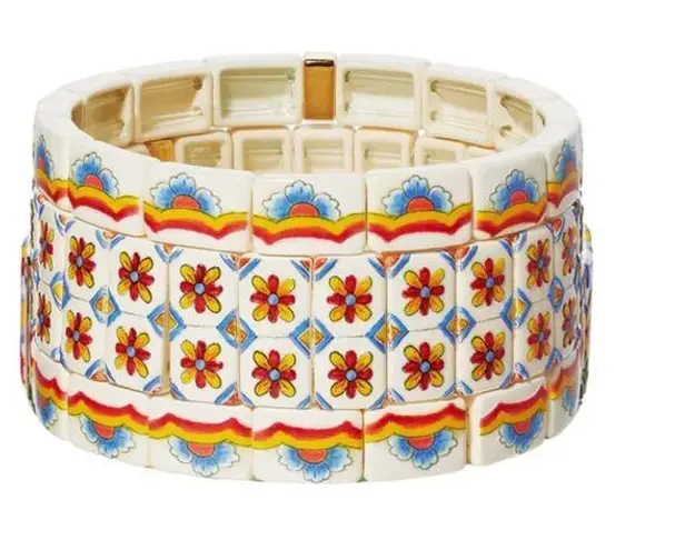 NWOT Roxanne assoulin Enamel Bracelet set of three Orange