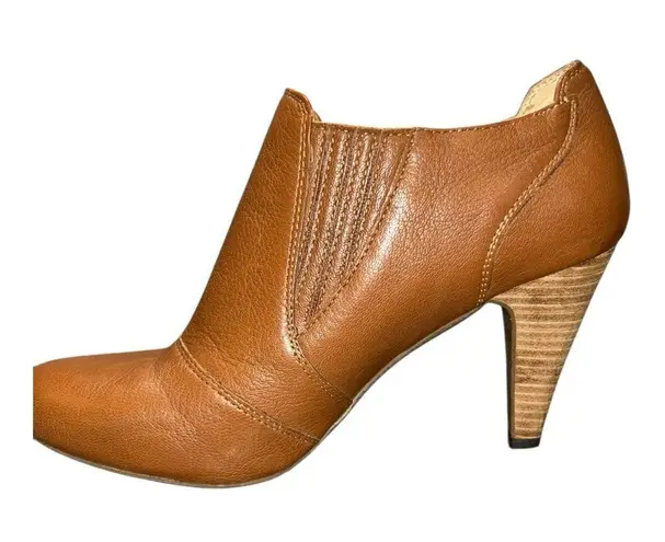 Audrey Brooke Avignon Ankle Boots Women’s 9 Tan Brown Leather Heeled Booties