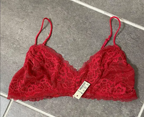 Honeydew® Intimates for Madewell Camellia Flower Lace Bralette size Large Red