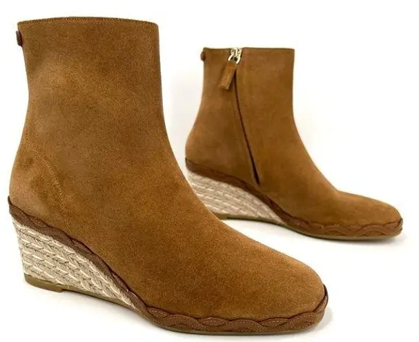 Salvatore Ferragamo CANARIA CROSTA ESPADRILLE WEDGE SUEDE BOOTIES SIZE 6