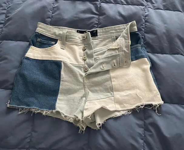 Hollister Patchwork High Rise Jean Shorts