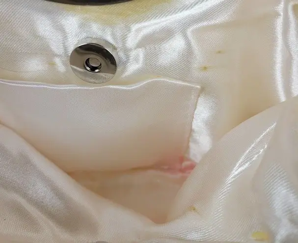 Vintage Womens Iridescent Crystal Hand Bag White Chandelier Beaded Evening Purse