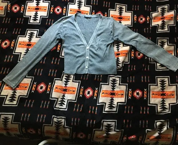 Sparkly cropped cardigan, glitter cardigan, silver cardigan Size XS