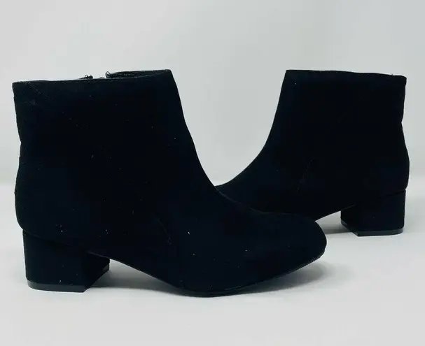 INC NWT  International Concepts Floriann Ankle Booties Black Suede Block Heel