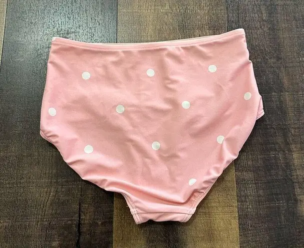 ALBION FIT Pink & White Polka Dot Swimsuit Bottom Size Small