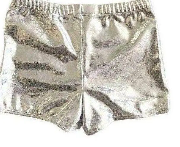 Pizazz Silver Metallic Cheer Dance Pants Briefs Trunks Bloomers Shorts Size M Size M