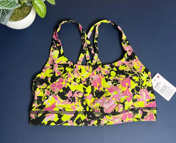 Lululemon Energy Bra Luxtreme NWT Size 4 Inflect Floral Highlight Yellow Multi