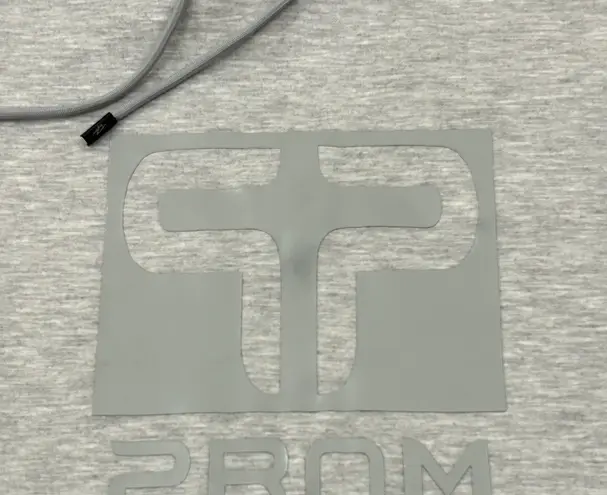 Prom Logo Gray Activewear Streetwear Casual Pullover Hoodie Sweatshirt Adult M Size M