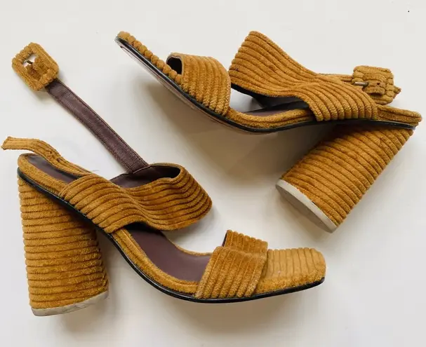 Rachel Comey brown corduroy heel sandals