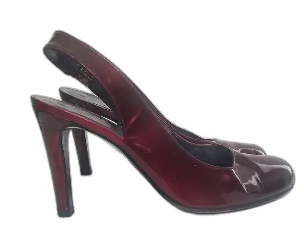 Stuart Weitzman Cherry Red Slingback Mule Heels Patent Leather Size 7.5