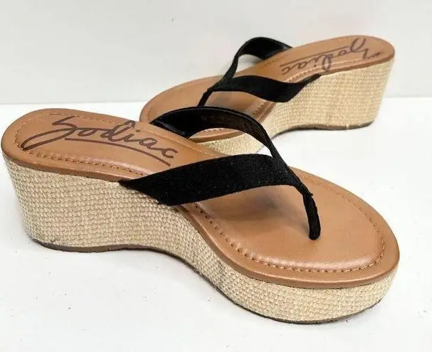 Zodiac  Sandals Womens Size 7 Black Platform Wedges