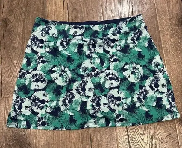 TRANQUILITY by Colorado Clothing Blue Green Floral Tennis Golf Hiking Skort Sz S