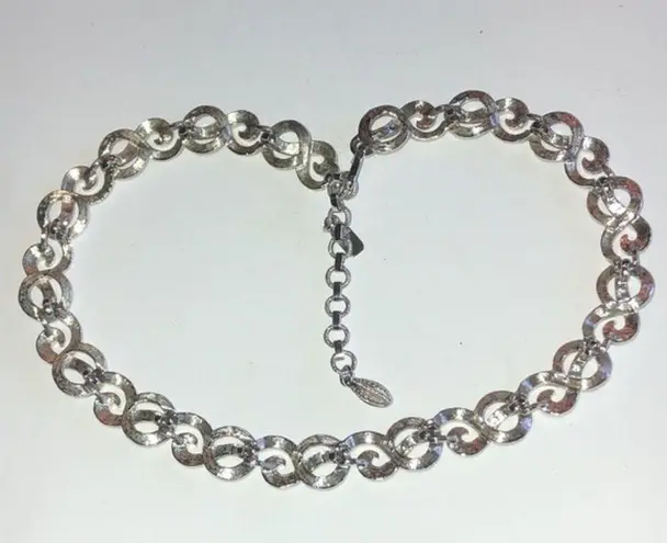 Monet  Vintage Silver Tone Link Necklace