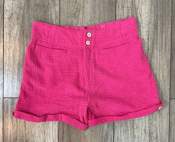 Soft Surroundings Shorts Gauze Shorts High Waist Casual Pink Cruise color XS