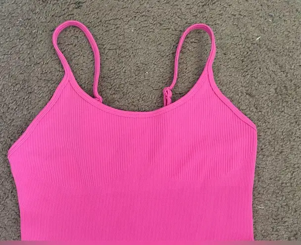 Hot Pink Bodycon Ribbed Romper