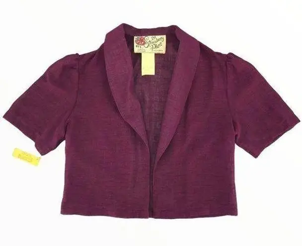 70s Deadstock Vintage The Strawberry Plant Grape Cropped Jacket