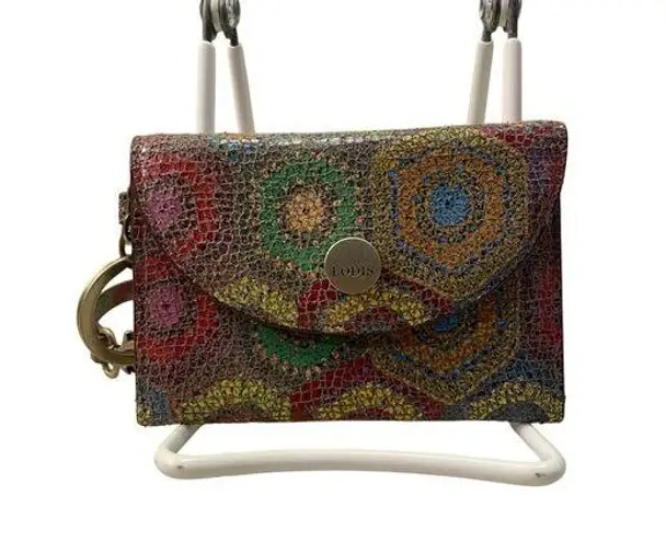 Lodis Calabasas RFID coin Change Purse Used Leather Patterned