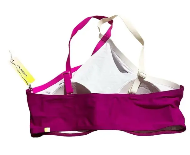 Summersalt NWT Swim Fuschia Purple Strappy Lined Halter Bikini Swim Top Sz 14