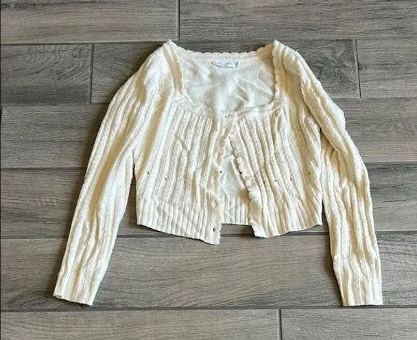 All in Favor  Cream Knit Sweater thumbnail 1