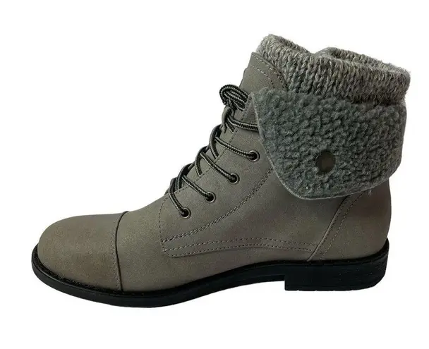 White Mountain White Moutain Cliff’s Duena Light Grey‎ Faux Fur Lined Combat Boots Size 10