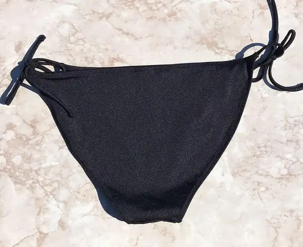 Topshop Black High Rise Classic Side Tie  Bikini Bottoms