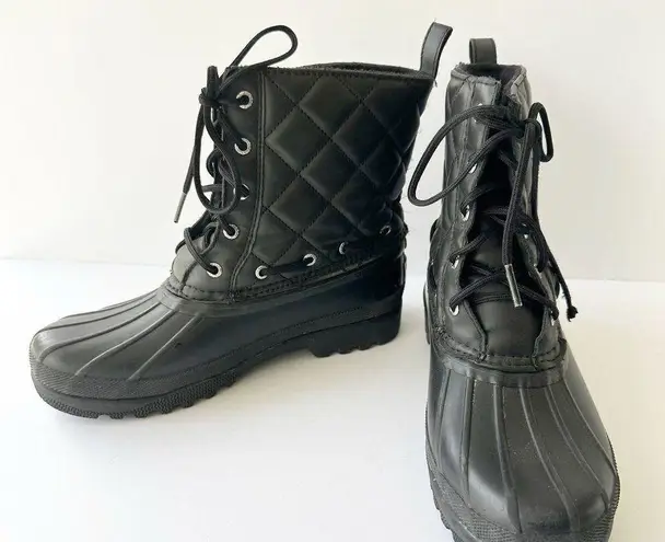 Sperry Top Sider Women’s Size 7 Gosling Black Quilted Boots Waterproof Ankle