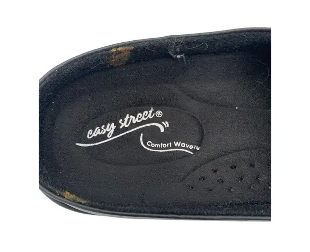 Easy Spirit Womens Black Leather Slip-On Mules Size 8