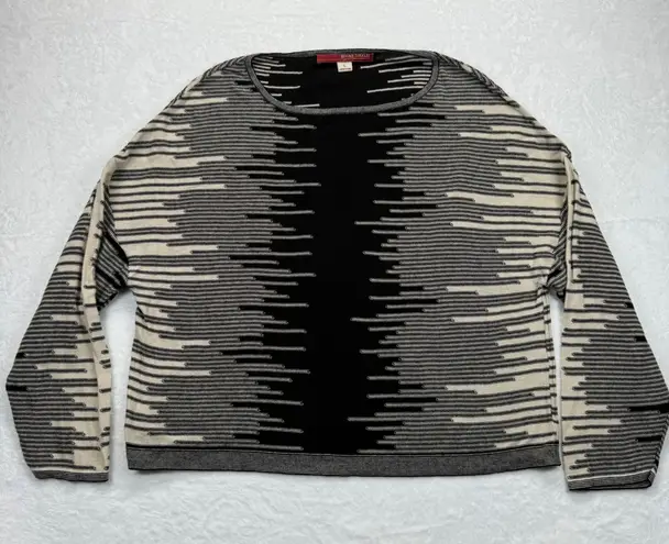 Beyond Threads Knit Sweater Geometric Print Long Sleeve Pullover Size L Black Size L - Image 1