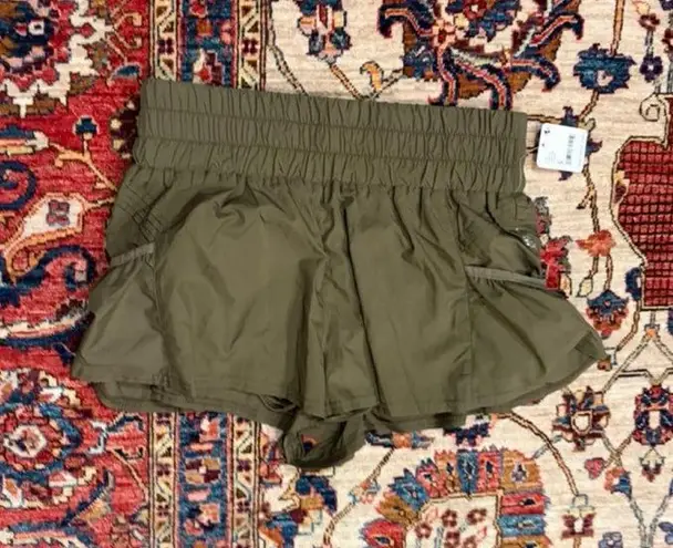 Free People Movement FP Movement by Free People Olive Green Smocked Waist Shorts NWT Small