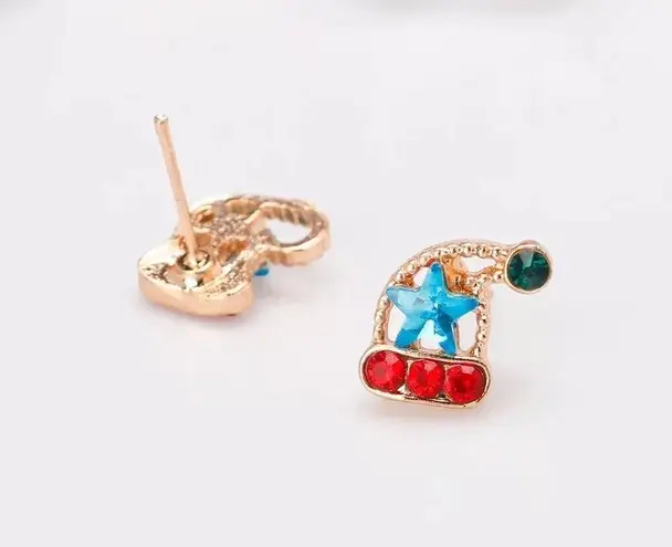 Boutique Christmas Accessories Hat Socks Stud Earrings 