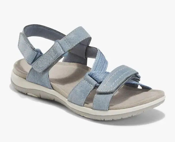 Earth Origins Women Blue Sandals Round Toe Strappy Casual Flat Sandals size 6.5
