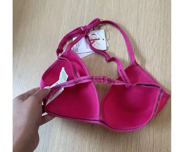 Calvin Klein NWT!  Women's Sz S CK One Glisten Triangle Bralette QF6524 Pink