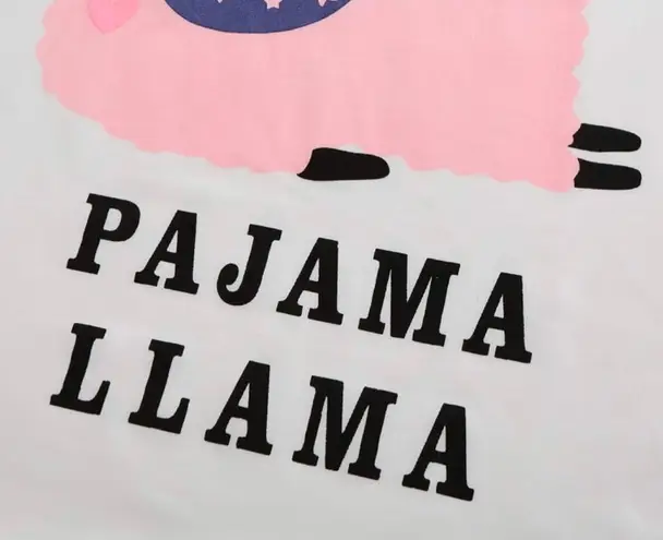 Women Short Sleeve Tee & Shorts Pajama Set Cute Alpaca Llama Sleepwear Small Multi
