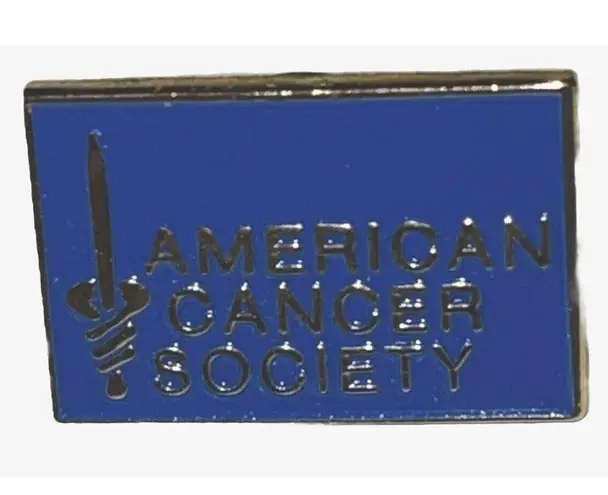 American Cancer Society Lapel Hat Jacket Pin Blue Gold A76